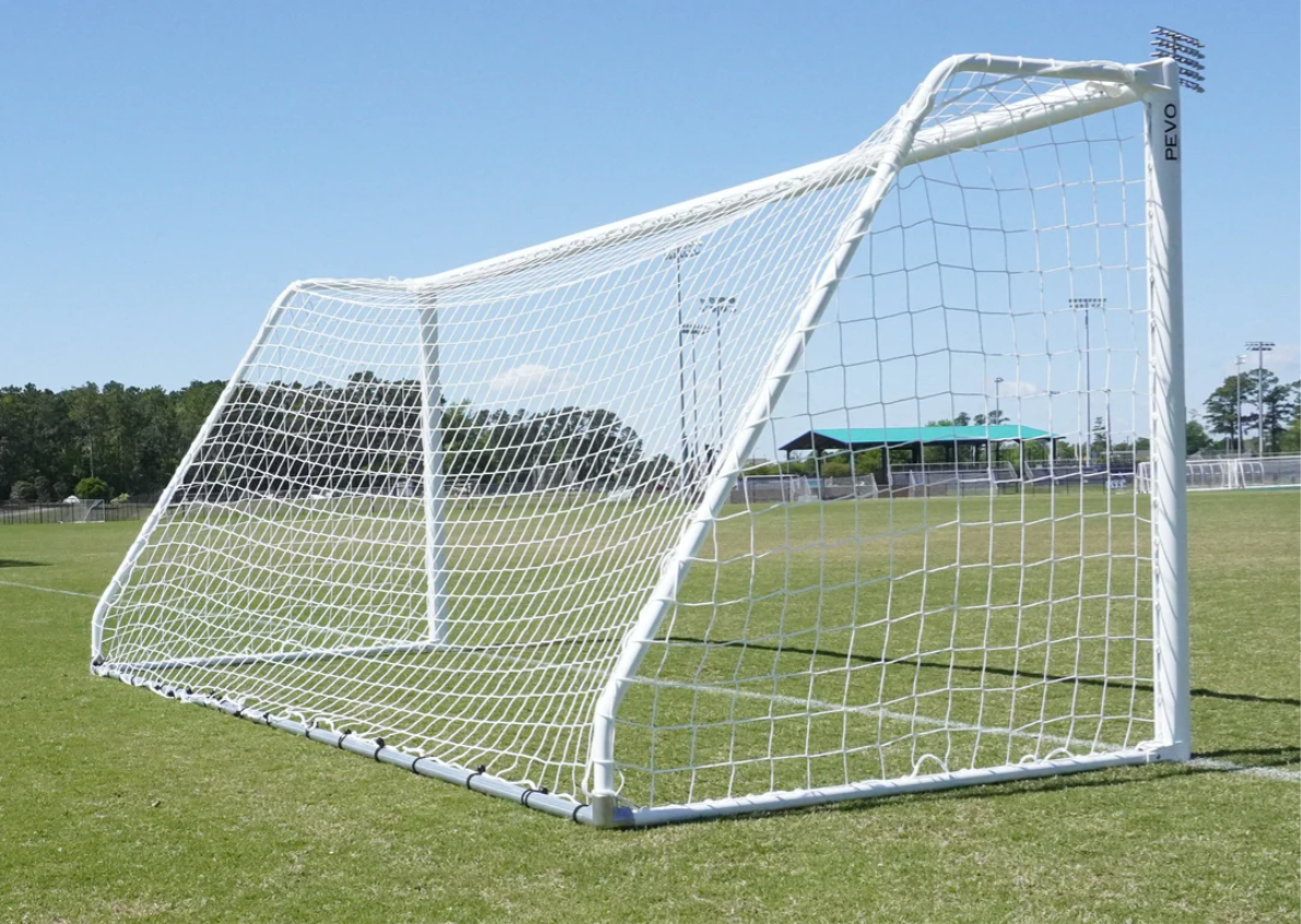 Pevo 6x12 Channel Soccer Goal - Rear Angle View