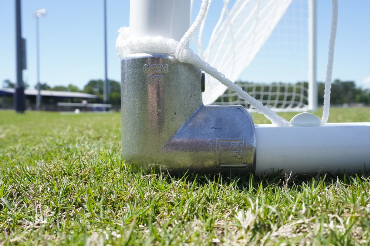 Pevo 6x12 Channel Soccer Goal - Rear Lower Corner