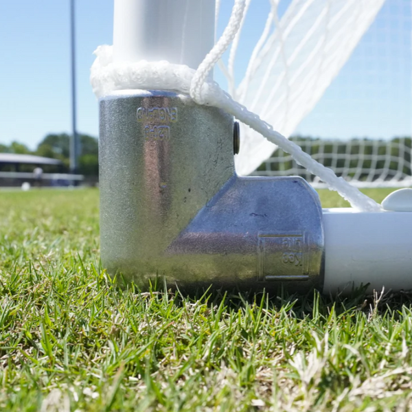 Pevo 6x12 Channel Soccer Goal - Rear Lower Corner