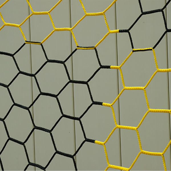 Two Tone 3mm Hex Soccer Nets - Black and Gold