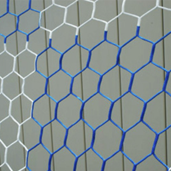 Two Tone 3mm Hex Soccer Nets - Blue and White