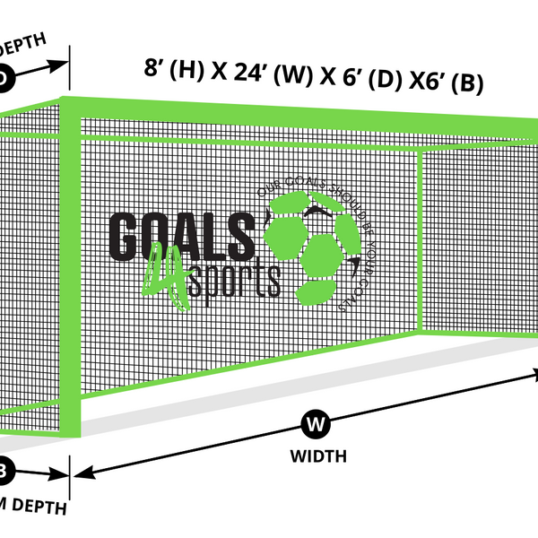 8x24x6x6 Box Soccer Goals Dimensions