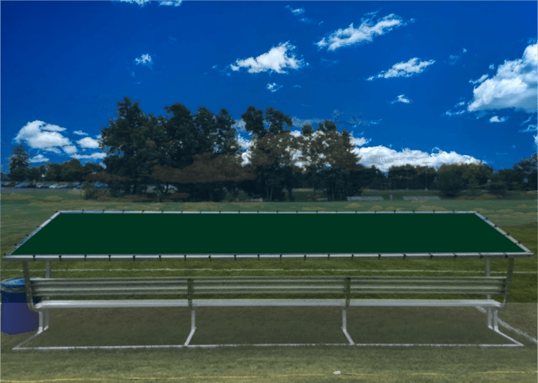 PEVO Covered Team Benches - Forest Green - No Printing