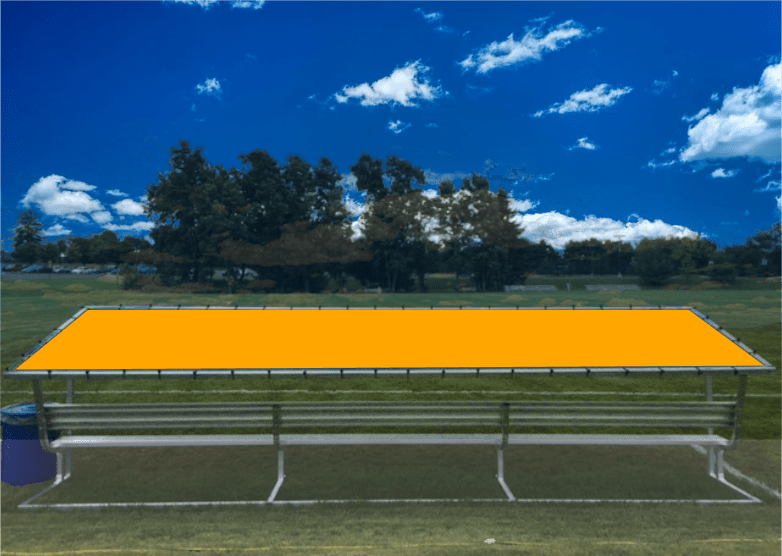 PEVO Covered Team Benches - Gold - No Printing