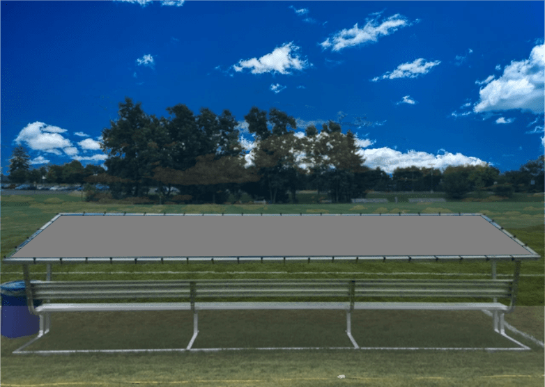 PEVO Covered Team Benches - Grey - No Printing