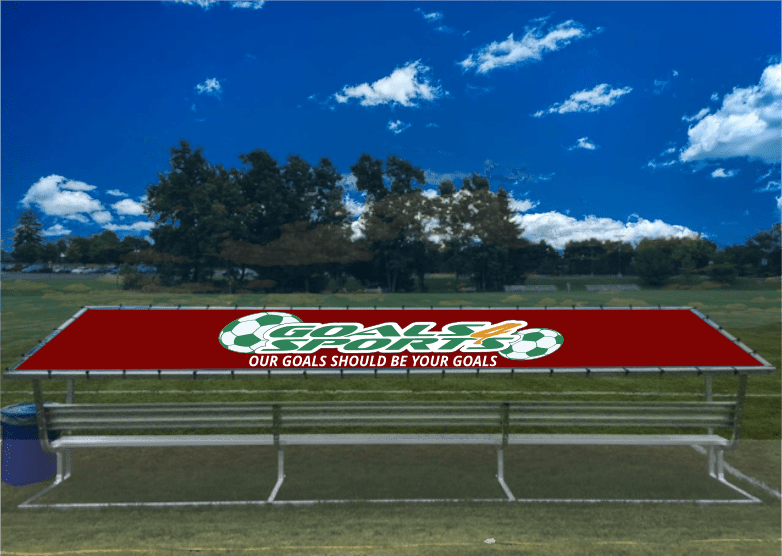 PEVO Covered Team Benches - Maroon - Print