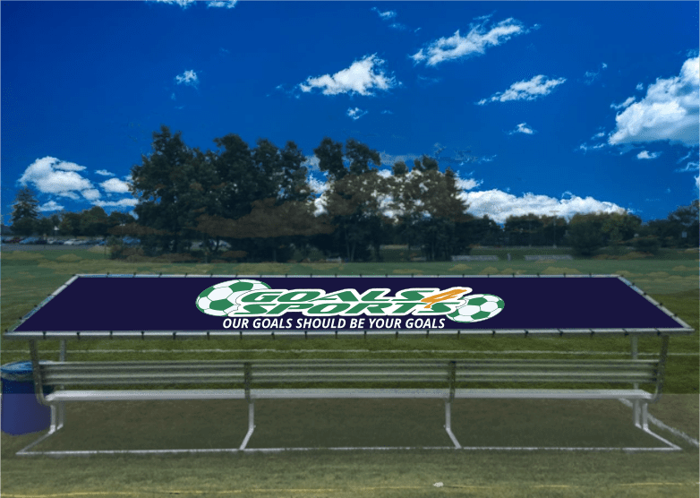 PEVO Covered Team Benches - Navy Blue - Print