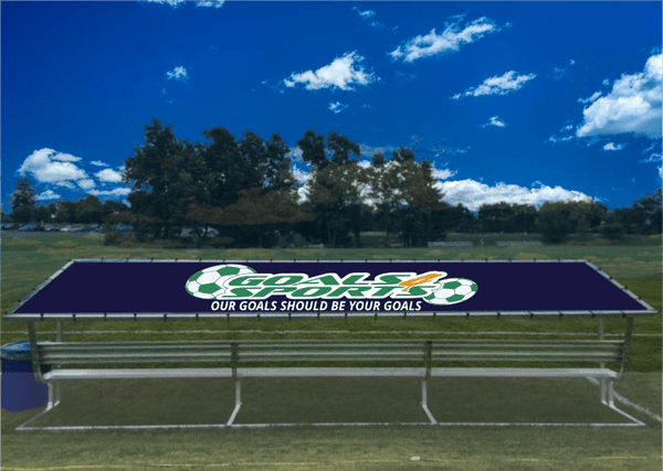 PEVO Covered Team Benches - Navy Blue - Print