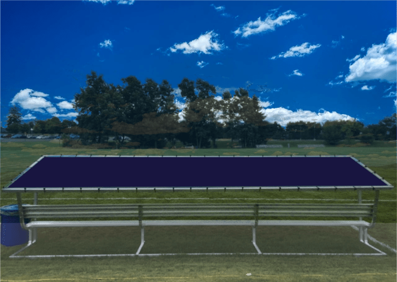 PEVO Covered Team Benches - Navy Blue - No Printing