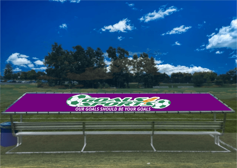 PEVO Covered Team Benches - Purple - Print