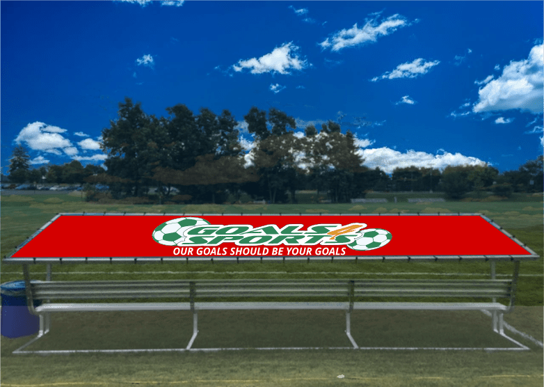 PEVO Covered Team Benches - Red - Print