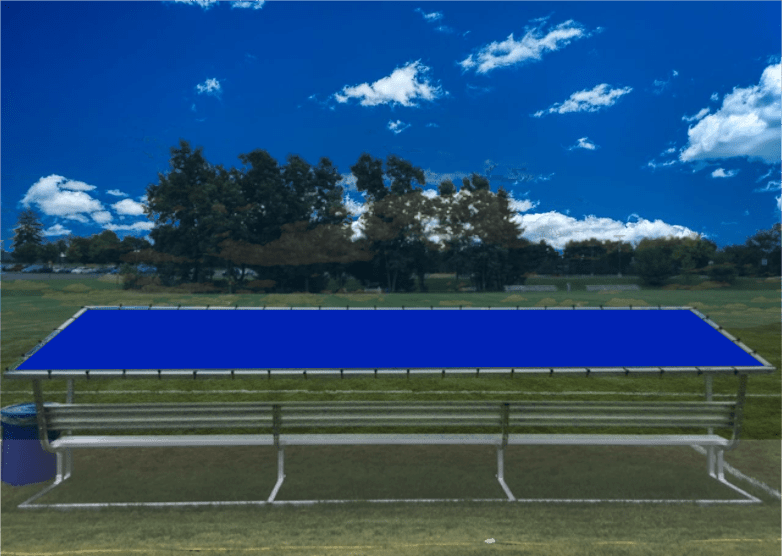 PEVO Covered Team Benches - Royal Blue - No Printing
