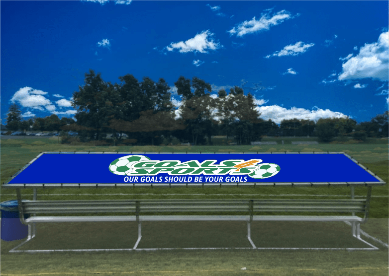 PEVO Covered Team Benches - Royal Blue - Print