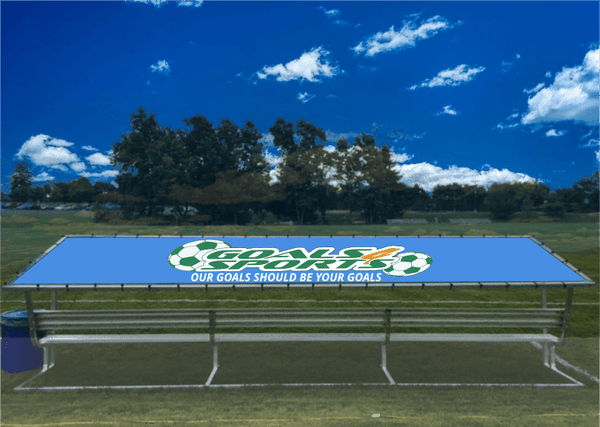 PEVO Covered Team Benches - Sky Blue - Print