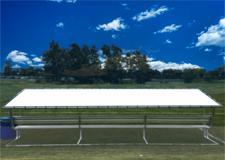 PEVO Covered Team Benches - White - No Printing