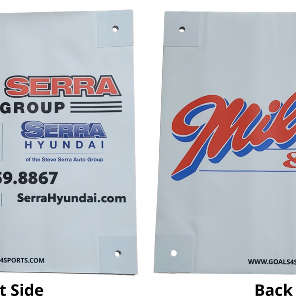 Front and Back Side of a Field ID Marker with Different Logos