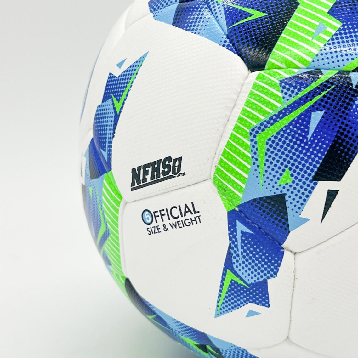 Neon Green, Blue & Black NFHS Approved Duel Tech Soccer Ball