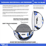 Blue & Black NFHS Tazmania Match Soccer Ball - Air Pressure Guide