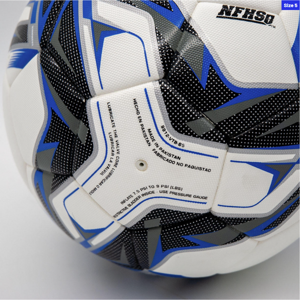 Blue & Black NFHS Tazmania Match Soccer Ball - Inflation Pressures
