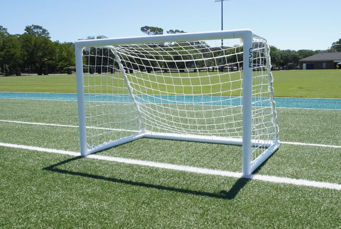 PEVO 4x6 Channel Soccer Goals - Front Angle View