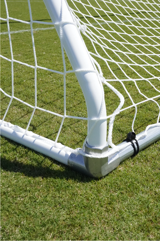 PEVO 7x21 Channel Soccer Goals - Lower Back Corner