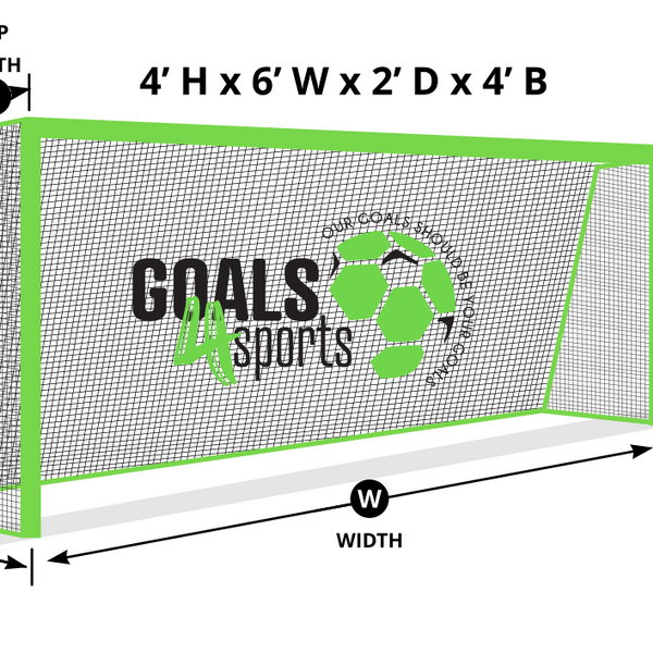 4' H x 6' W x 2' D x 4'B 3mm Soccer Net