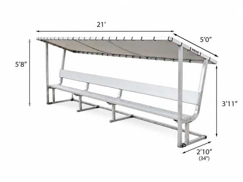 21ft covered bench dimensions