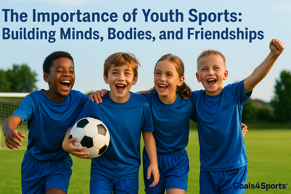 youth soccer team celebrating a goal