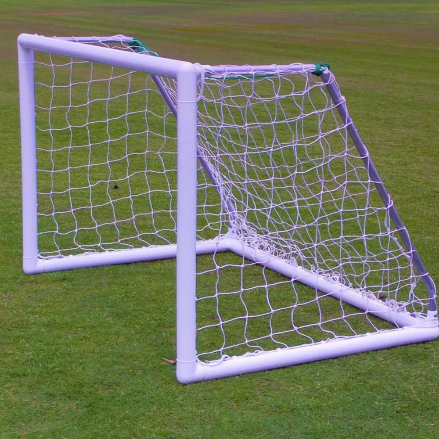 Pevo 4x6 round soccer goal with aluminum frame for youth training and backyard play