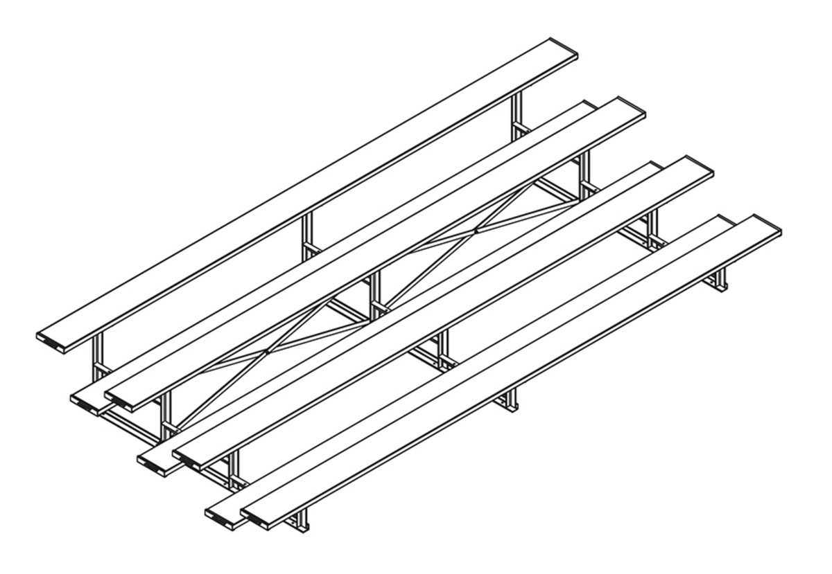 4-Row Bleachers - Galvanized Steel Understructure