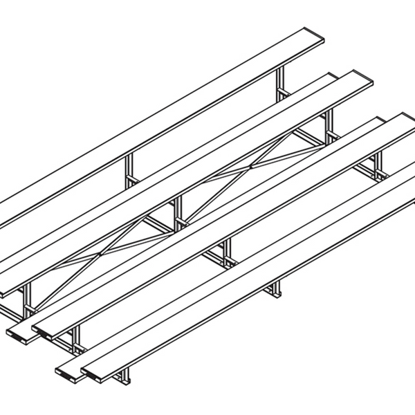 4-Row Bleachers - Galvanized Steel Understructure