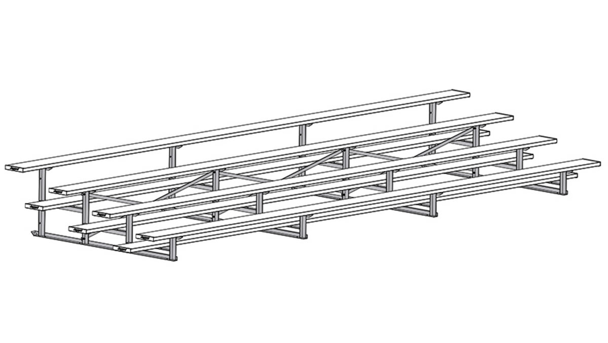 4-Row Bleachers - Galvanized Steel Understructure