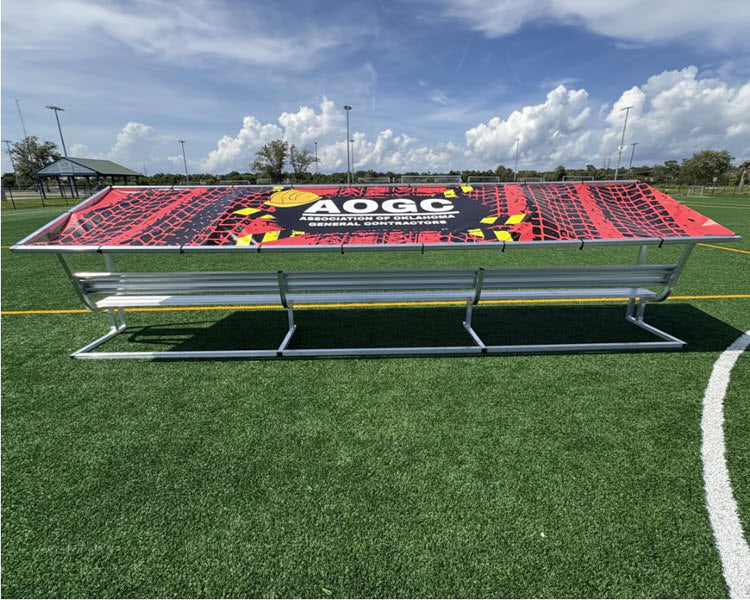 Lightweight Pevo Covered Team Bench with Customizable Canopy