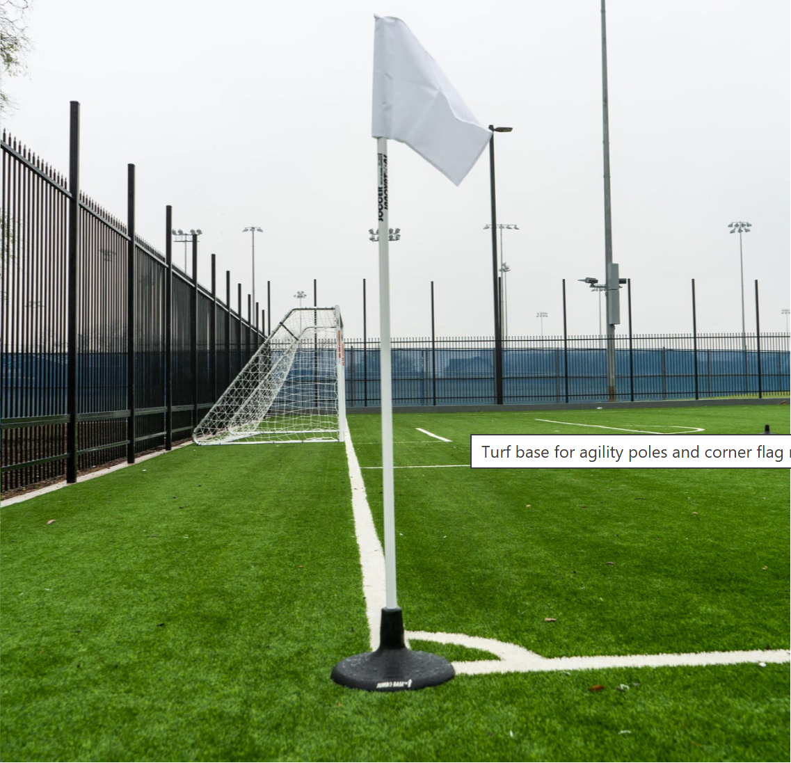 25mm jumbo turf base holding soccer corner flag upright