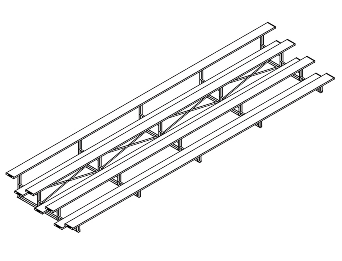 4-Row Bleachers - Galvanized Steel Understructure