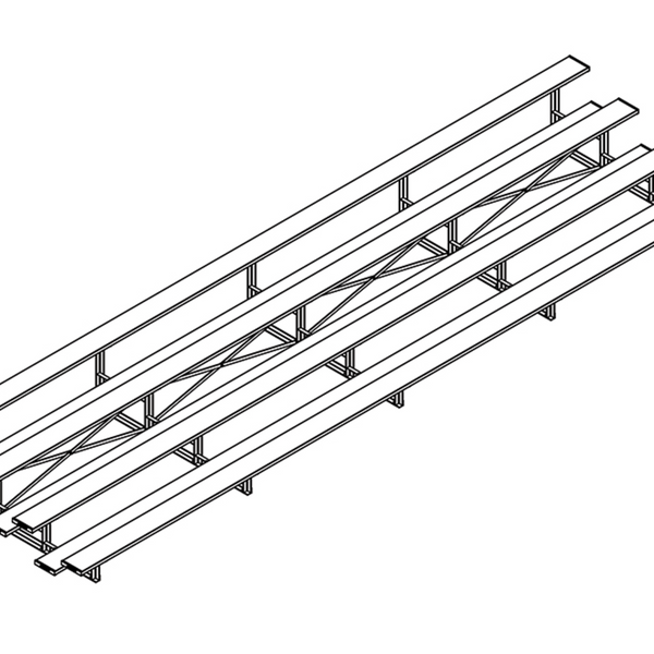 4-Row Bleachers - Galvanized Steel Understructure