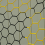 Two Tone 3mm Hex Soccer Nets - Black and Gold