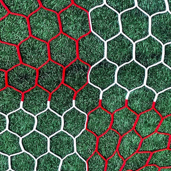 8x24 3mm Hexagonal Box Soccer Nets | Two Tone Soccer Net