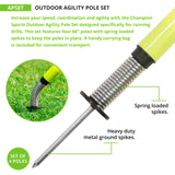 Outdoor Agility Poles with Spike Close-up