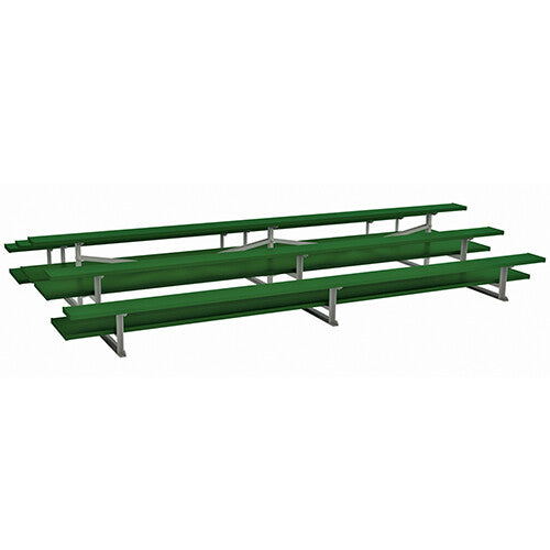 3-Row Back-to-Back Powder Coated Bleachers with Double Foot Planks