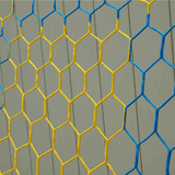 Blue - Gold Checkered 3mm Hex Soccer Net