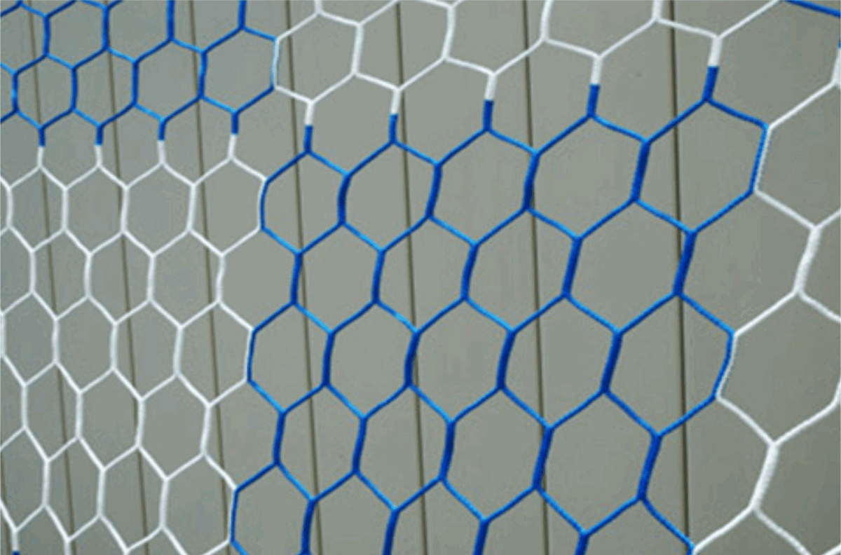 Blue - White Checkered 3mm Hex Soccer Net