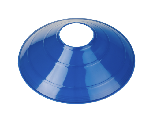 Blue colored disc cones for sports training, agility drills, and PE classes