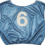 Youth numbered scrimmage vest blue lightweight practice pinnie