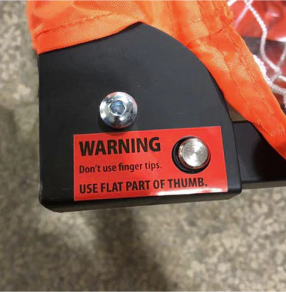 Bownet 7x21 Soccer Goal Warning Label - Back Corner