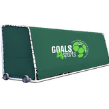 School athletic team shelter with green weather-resistant fabric with  Logo