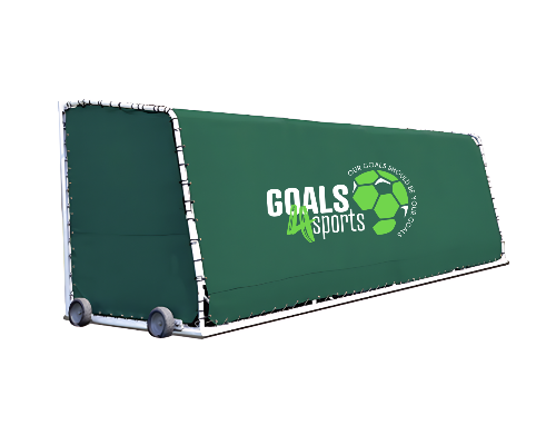 School athletic team shelter with green weather-resistant fabric with  Logo