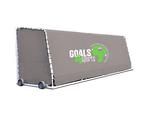 Portable aluminum team shelter with gray weather-resistant fabric covering with Logo
