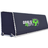 Club team sideline shelter with navy blue weather-resistant covering with Logo