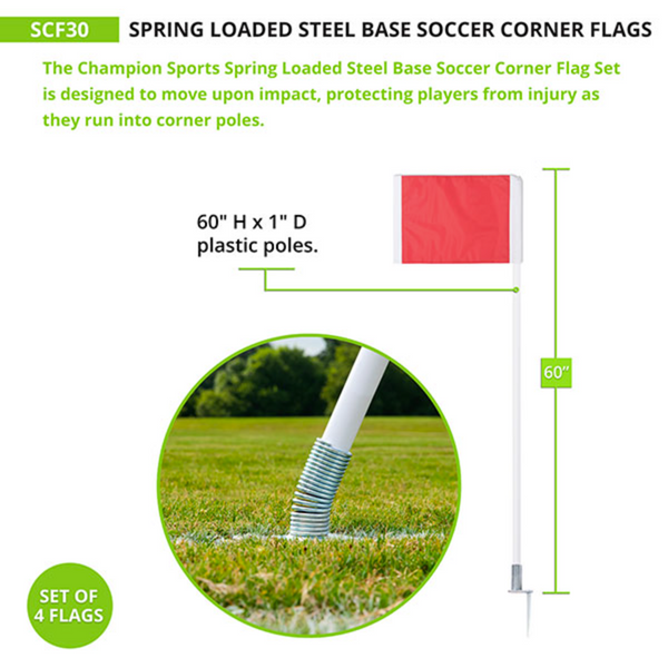 Deluxe Spring Loaded Corner Flag - Dimensions